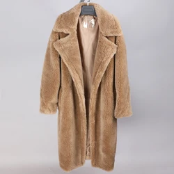 Maomaokong 2019 winter coat Natural wool sheepskin Long teddy bear coat Warm loose clothes