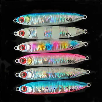 

Swolfy 6pcs 30g 40g 60g New Metal Cast Jig Spoon Shore Casting Jigging Lead Fish Sea Bass Fishing Lure Artificial Bait Tackle