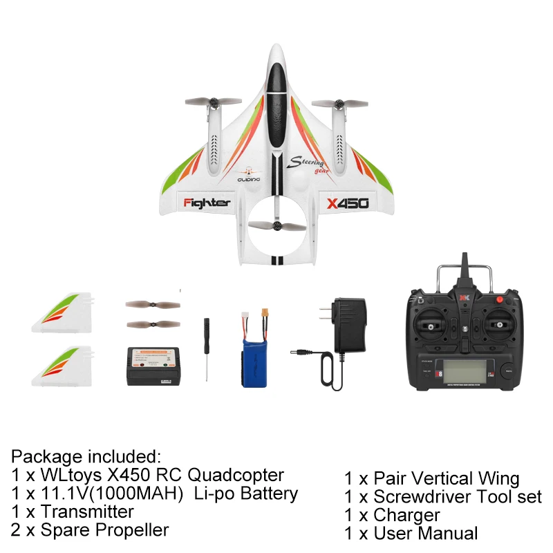 Wltoys Xk X450 6-way с бесщеточным двигателем вертикальный взлет/посадка с неподвижным крылом самолет ведущих звезд