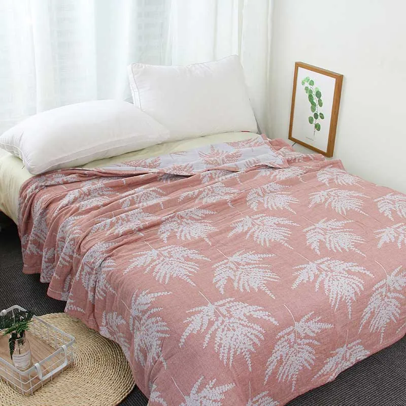 Одеяло из хлопка и муслина в форме листьев|Одеяла| |