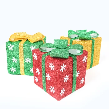 

20*20*20cm Folding Xmas Gift Box Christmas Tree Ornaments Decoration Large Santa Gift Storage Case