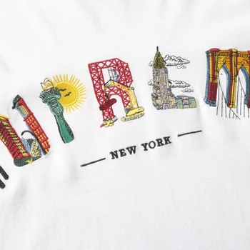 

20ss S/Sw City Arc Tee Embroidery Tee 1:1 Tshirts Men Women Streetwear Summe Top Tee Vetements New York Tshirt Hip Hop Oversized