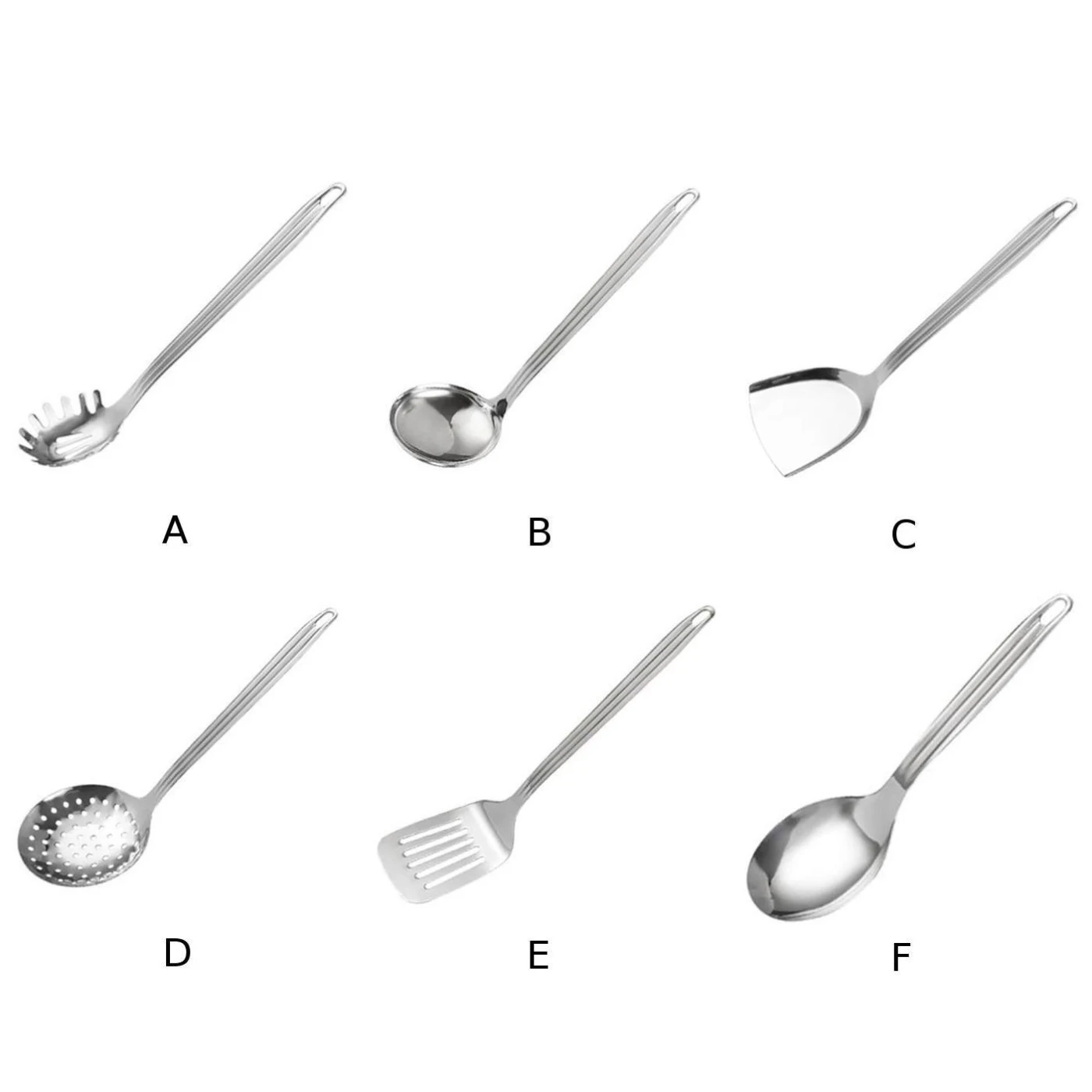 Stainless Steel Kitchen Utensils Cooking Frying Spatula Turner Soup Spoon Stainless Steel Kitchen Utensils Cooking Frying Spatul