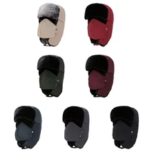 Зимняя Лыжная шапка унисекс Bomber HatsThick пушистая термальная Ветрозащитная маска для лица Защитная шапка для ушей уличная зимняя одежда аксессуары