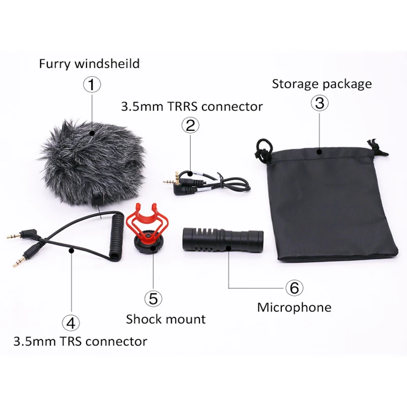 

Microphone Video Interview Mic for DSLR Camera for iPhone Andriod Phone Tablet PC Macbook GV99