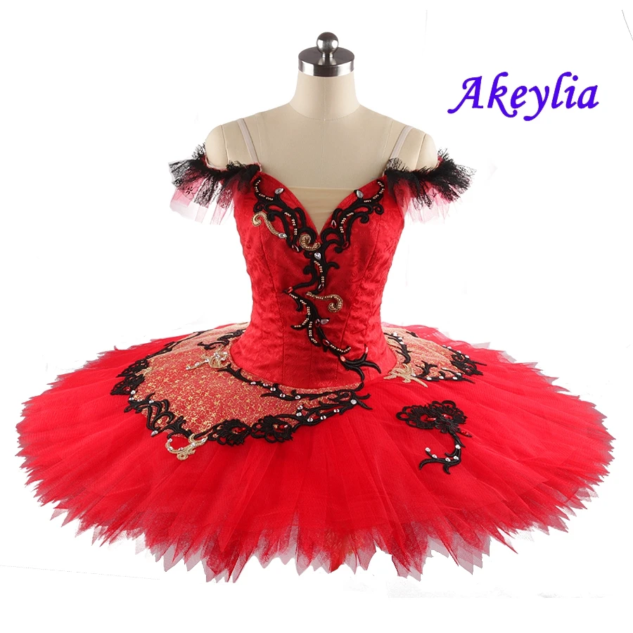 Don Quijote Variation YAGP Competiton Ballet Tutu Kitri Adult Black Red Professional Classical Platter Tutu women ballet costume