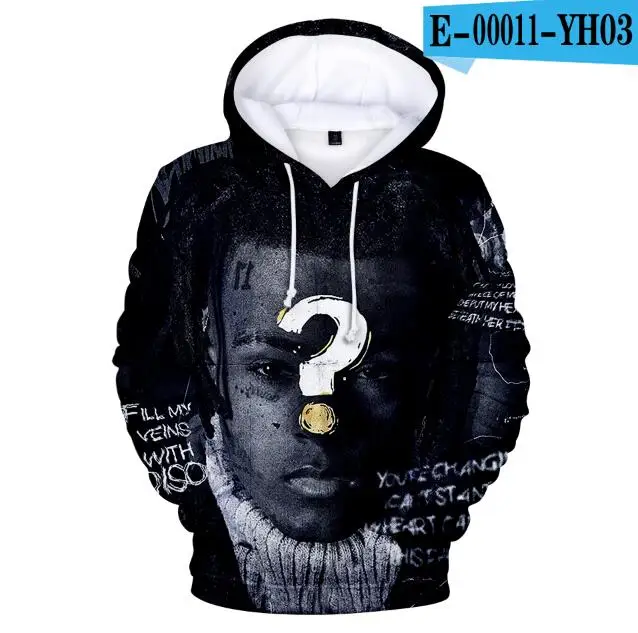 Толстовки с 3D принтом Xxxtentacion, Толстовка для мужчин/Wo, мужские толстовки, рэпер певец, одежда для мальчиков и девочек, одежда на осень и зиму - Цвет: As Picture