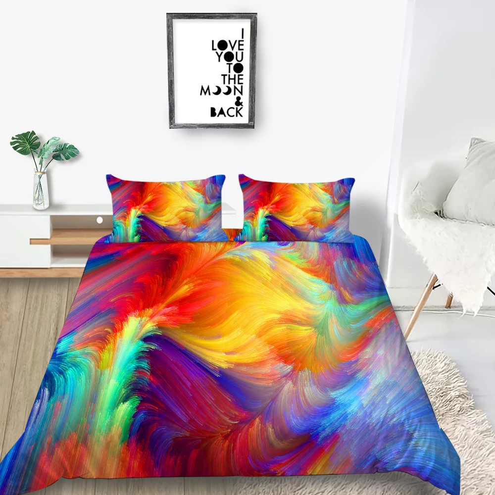 

Colorful Bedding Set Irregular Creative Soft Fashion 3D Duvet Cover Queen King Twin Full Single Double Unique Design Bed Set