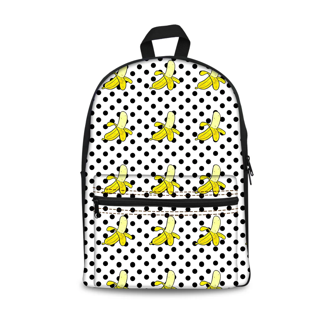 

2018 Children Canvas Shoulder School Bag Creative Banana Backpack Cartoon Cute College Backpack