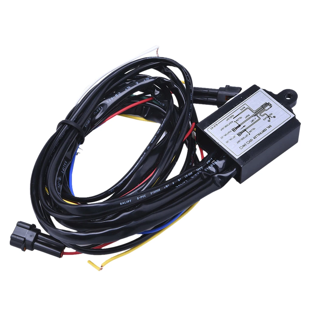 Universal 12V Vehicles Headlight DRL Light Lamp Controller Box Wire Kit