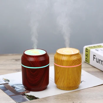 

3 in 1 200ml Air Humidifier Wood Can USB Ultrasonic Cool Mist Maker Mini Humidifier Diffuser with USB fan LED Lamp for Home Car