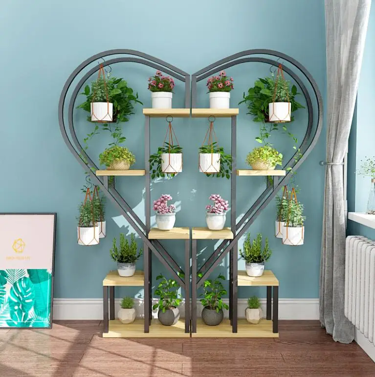 Heart shaped flower shelf multilayer decoration shelf