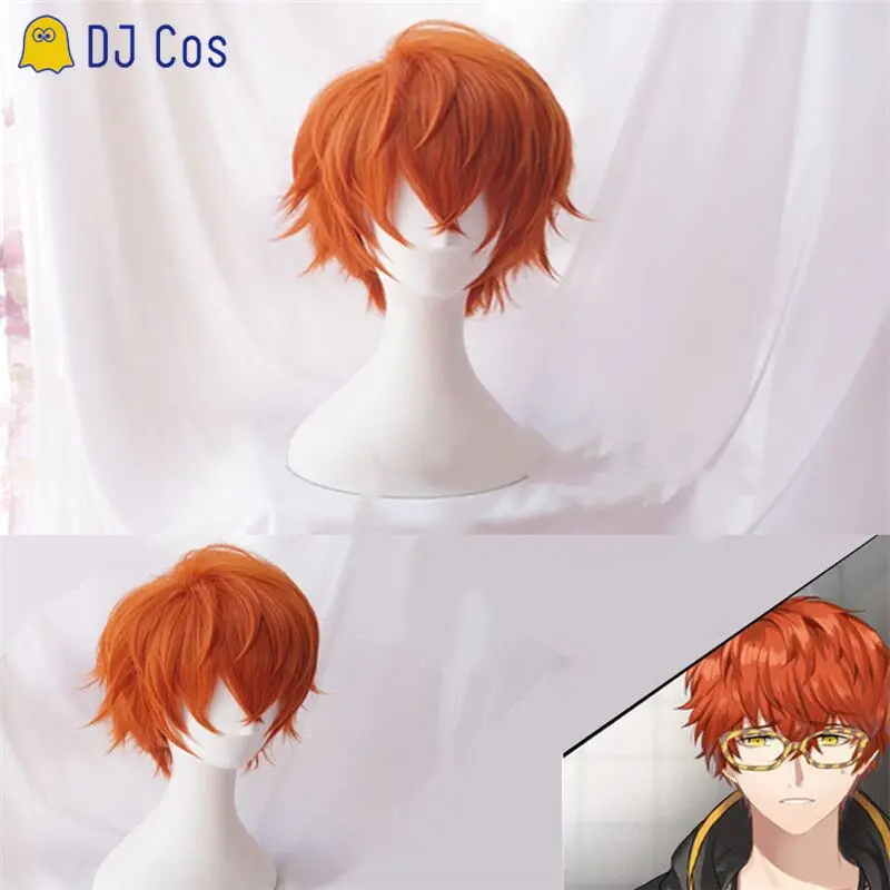 707 Mystic Messenger оранжевый Косплей парики Jumin Unknown Jaehee Yoosung Zew короткие красные светлые