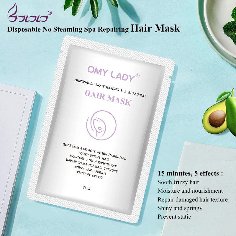OMYLADY Disposable No Steaming Spa Repairing Hair Mask Keratin Repair Dry Damaged Automatic Repair Heating Hair Treatment Care OMYLADY Disposable No Steaming Spa Repairing Hair Mask Keratin Repair Dry Damaged Automatic Repair Heating Hair Treatment Care