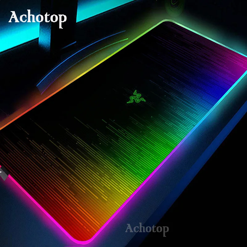 Large Office RGB LED Illumination Mouse Pad Mat Game Gamer Razer Gaming Mousepad Keyboard Compute Anime Desk Mat for CSGO