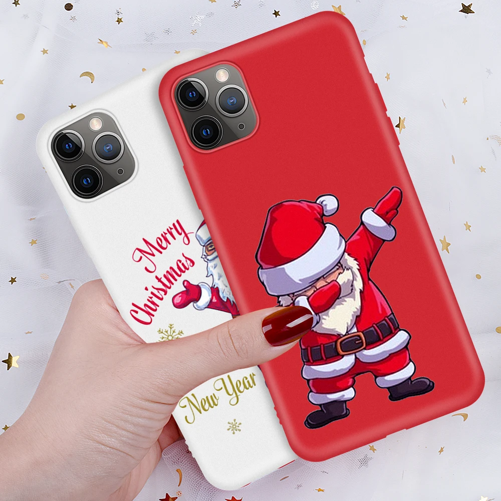 For iPhone 12 11 Pro Max 12 Mini XS Max Soft Case Animal Christmas White Pattern Phone Case For iPhone XR X SE2020 8 7 6s 6 Plus