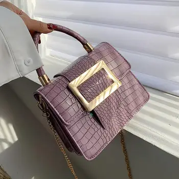 

Crocodile pattern Square Tote bag 2020 Fashion New High-quality PU Leather Women's Designer Handbag Chain Shoulder Messenger Bag