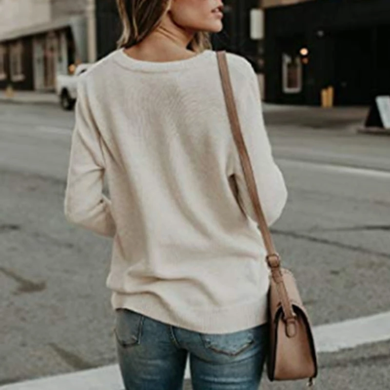 Sexy women sweater plus size V-neck spring autumn ladies pullover sweater 2020 cross streetwear long sleeve jumper women DR2240 (70)