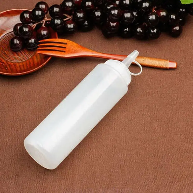 1pc 240ml Plastic Sauce Bottle Squeeze Pot Squeeze Pot Chocolate Sauce Bottle Jam Tomato Salad Bottle Squeeze Bottle