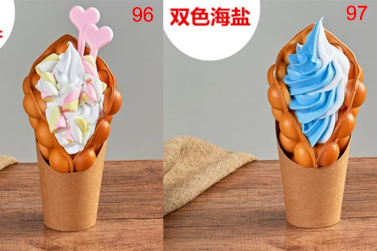 Fake Ice Cream Egg Waffle Model Display Sample Simulation Food Eggettes Puff Egg Bubble Waffle Model Dessert Props Display