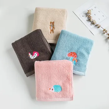

34x75cm 100% Cotton Hotel Travel Towel Embroidery Cartoon Animal Thick Home Bathroom Children Hand Face Towel