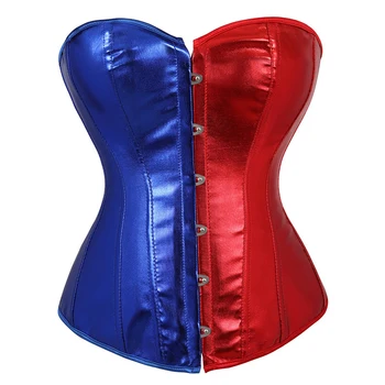 

Corset Top Blouse Sexy Gothic Corsets Bustier Lingerie Mujer Korsett For Women Costume Burlesque Red Blue Halloween Korset