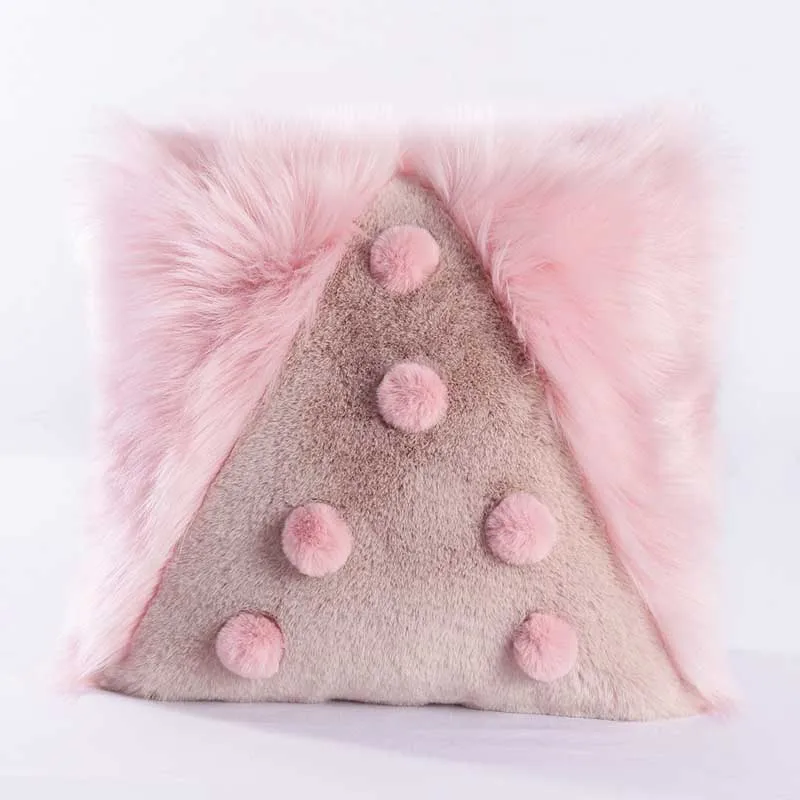 Nordic Style Geometric Plush Cushion Home Decoration Soft Removable Washable Sofa Pillow Waist Throw Cushion 40x40cm