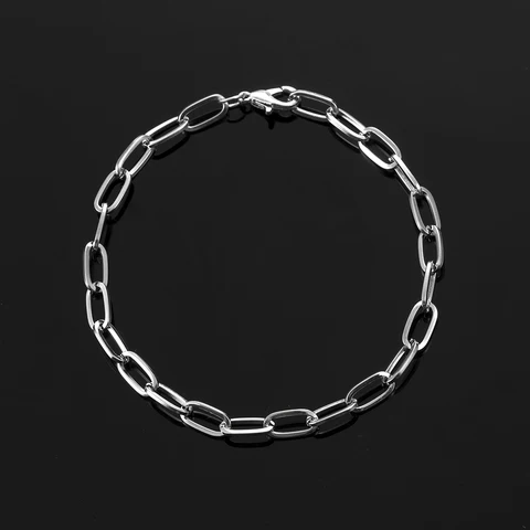 Mens Simple Stainless Steel Chain Bracelets for Women Unisex Wrist Jewelry Gifts Punk Metal Hip Hop Couple Jewelry