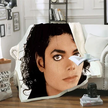 

Michael Jackson 3D Printed Sherpa Blanket Couch Quilt Cover Travel Bedding Outlet Velvet Plush Throw Fleece Blanket Bedspread 06