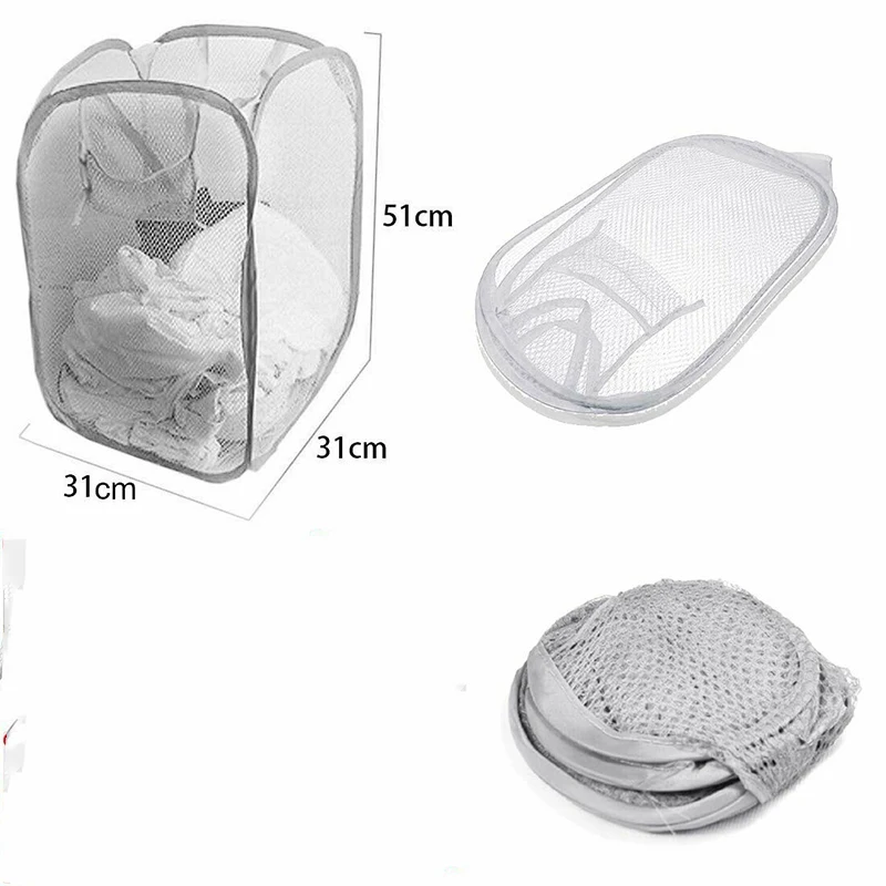 Белый складной тканевый корзина для хранения одежды сетка для стирки грязной одежды корзина уборочный инвентарь, Органайзер
