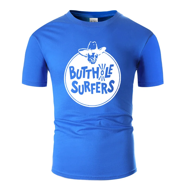 Men-Blue Популярная футболка для мужчин в стиле панк-рок с надписью buttole surfers thrash hardcore одежда для мужчин хлопковая Футболка большого размера S~ 5xl - Цвет: Men-Blue