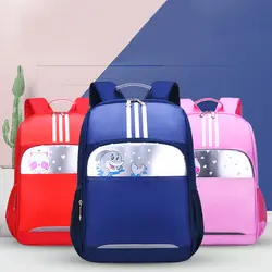 Новая ортопедическая сумка для начальной школы, сплошной цвет, вместительный рюкзак для мальчиков и девочек с изображением Кита и котенка