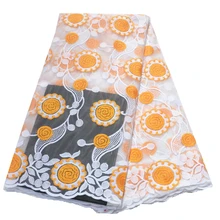 С фабрики африканская кружевная ткань вышитая кружевная ткань в нигерийском стиле Высококачественная французская Тюлевая кружевная ткань для одежды белого цвета