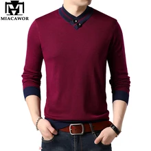 MIACAWOR, мужской свитер, повседневный вязаный пуловер, высококачественный кашемировый свитер Blusa de frio Masculino Pull Homme Y169