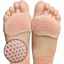1 пара многоразовых амортизирующих дышащих половинчатых стельки для облегчения боли Мягкие силиконовые сотовые эластичные стельки на высоком каблуке