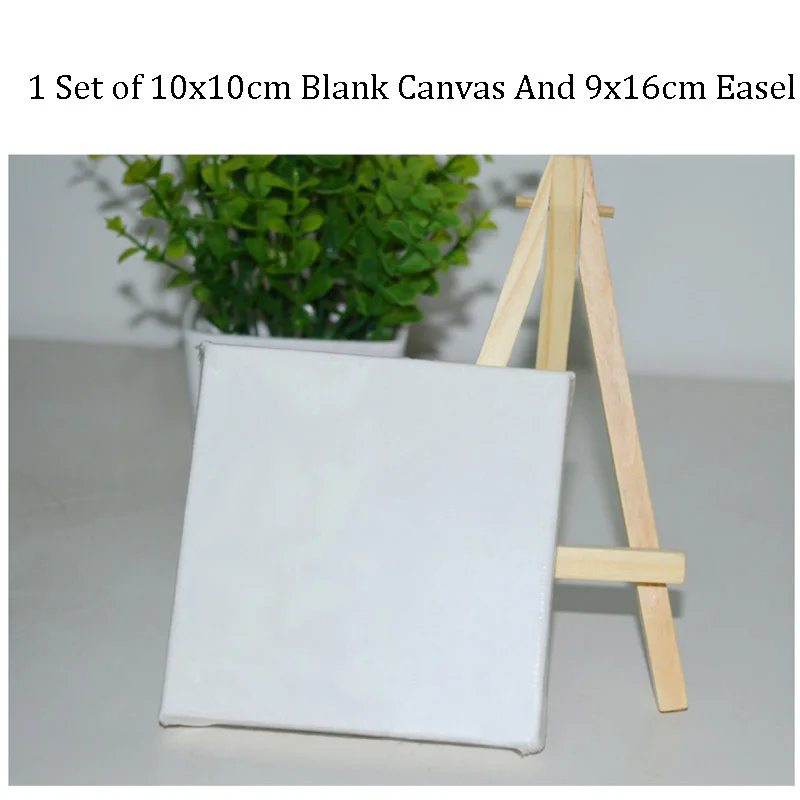 10x10cm blank canvas 8x15cm easel cotton canvas watercolor oil painting board artist watercolor art supplies 1 set