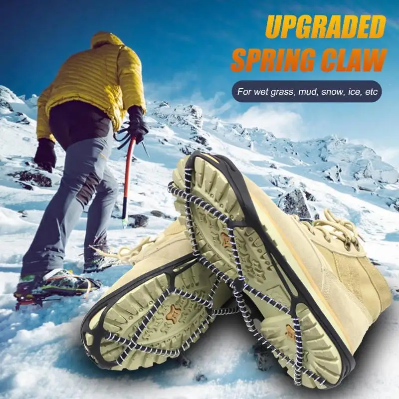 

Hot Sale Climbing Crampons Delicate Design 2pcs Spring Ice Claws Non-slip Shoe Cover Grips Crampon for Outdoor Snow Ski