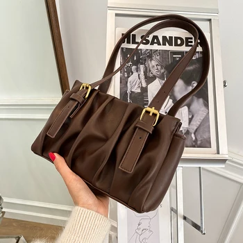

HOT Niche Design Wrinkle Ladies Bag Fall/winter 2020 New Fashion Joker Shoulder Underarm Bag Underarm Bag Cloud Bag Width 25cm
