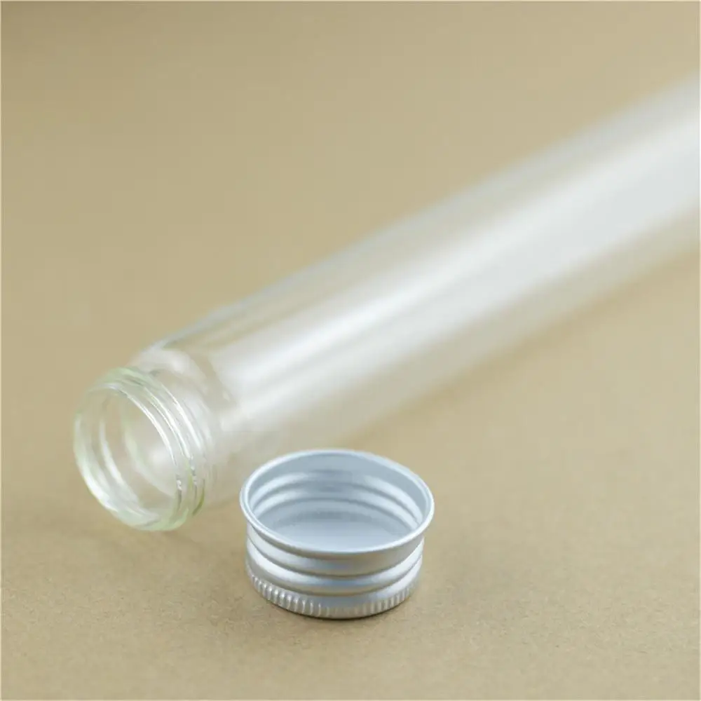 15 PCS Glass test tube 30×200mm 110ml Glass Bottles Aluminum Caps Glass Tiny Jars Vials Glass Containers Decorative Bottle 6