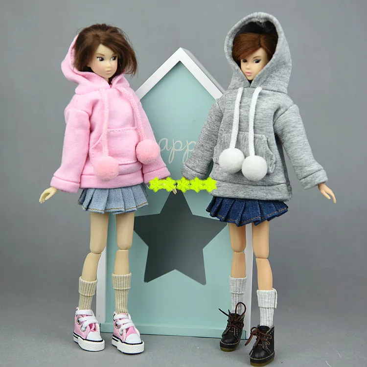 1/6 bjd Sweatshirt for barbie blyth Clothes Doll Accessories ropa boneca casa Parka Outfit for barbies vestiti baby toy 1 pcs