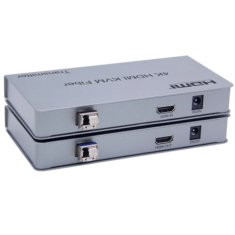 4k hdmi KVM extender fiber optic HDMi USB HDMI KVM extender over optic fiber cable(LC) 4K/30HZ