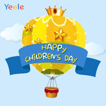 

Yeele Children's Day Party Portrait Hot Air Balloon Photography Backdrops Personalized Photographic Backgrounds For Photo Studio