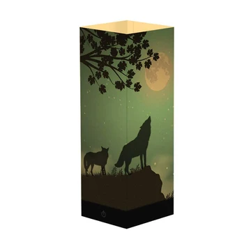 

Wolf Shadow Hallway Decorative Night Light Bedside LED Bulbs Kids USB Bedroom Paper Lamp Gift Table Home Touch Switch