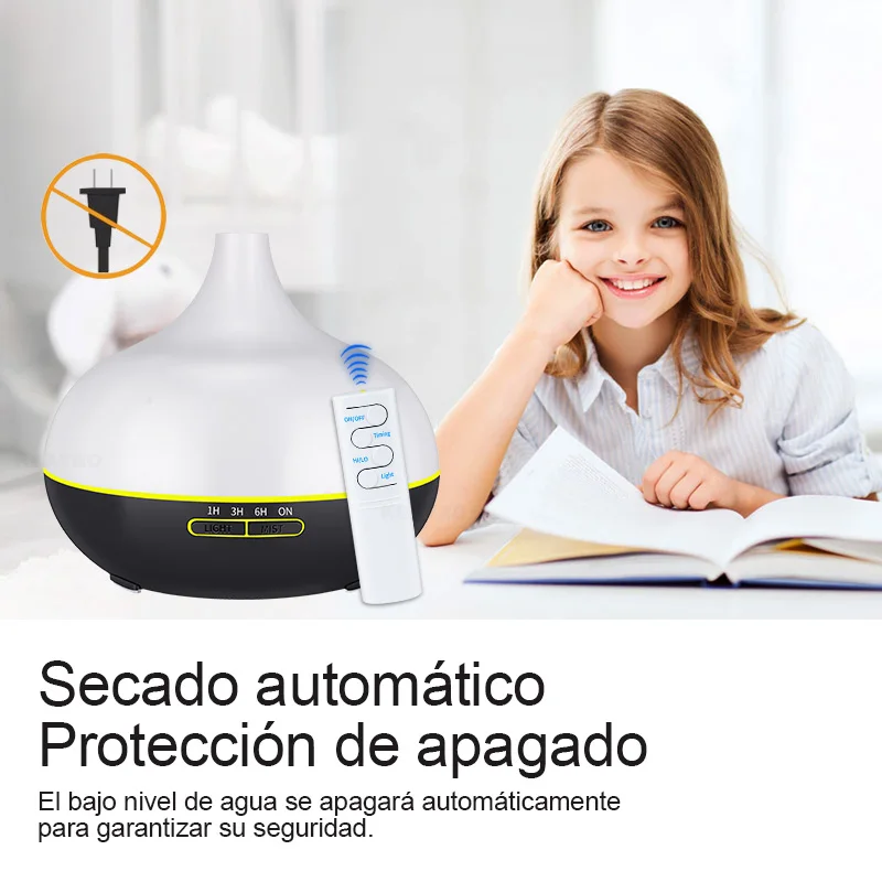 KBAYBO 550ml USB Aroma Diffuser Air Humidifier USB Cool Mist Maker Air Purifier with 7 Color Changing LED Lights for Office Home