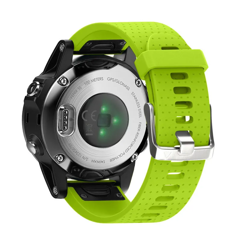 Ремешок для часов Garmin 20 мм силиконовые полосы для Quickfit Garmin Fenix 5S умные часы быстросъемные легкие силиконовые сменные - Цвет ремешка: Green