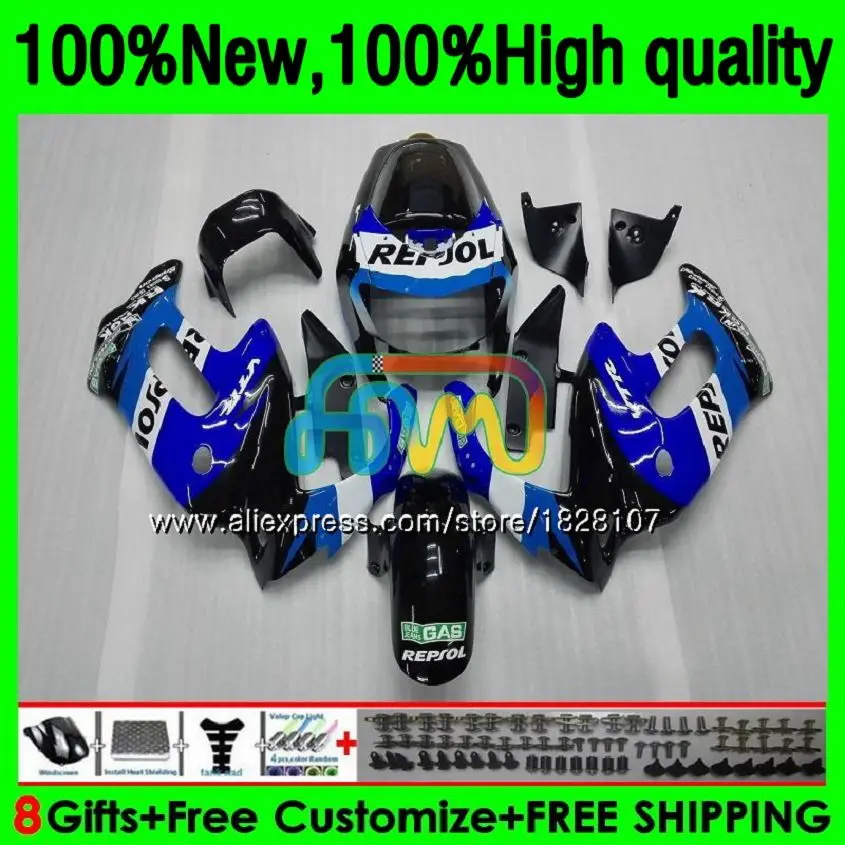 VTR1000F для HONDA SuperHawk VTR1000 F 97 98 99 00 01 147BS.24 VTR 1000 1000F 1997 1998 1999 Blue Repsol 2000 2001 обтекатели |