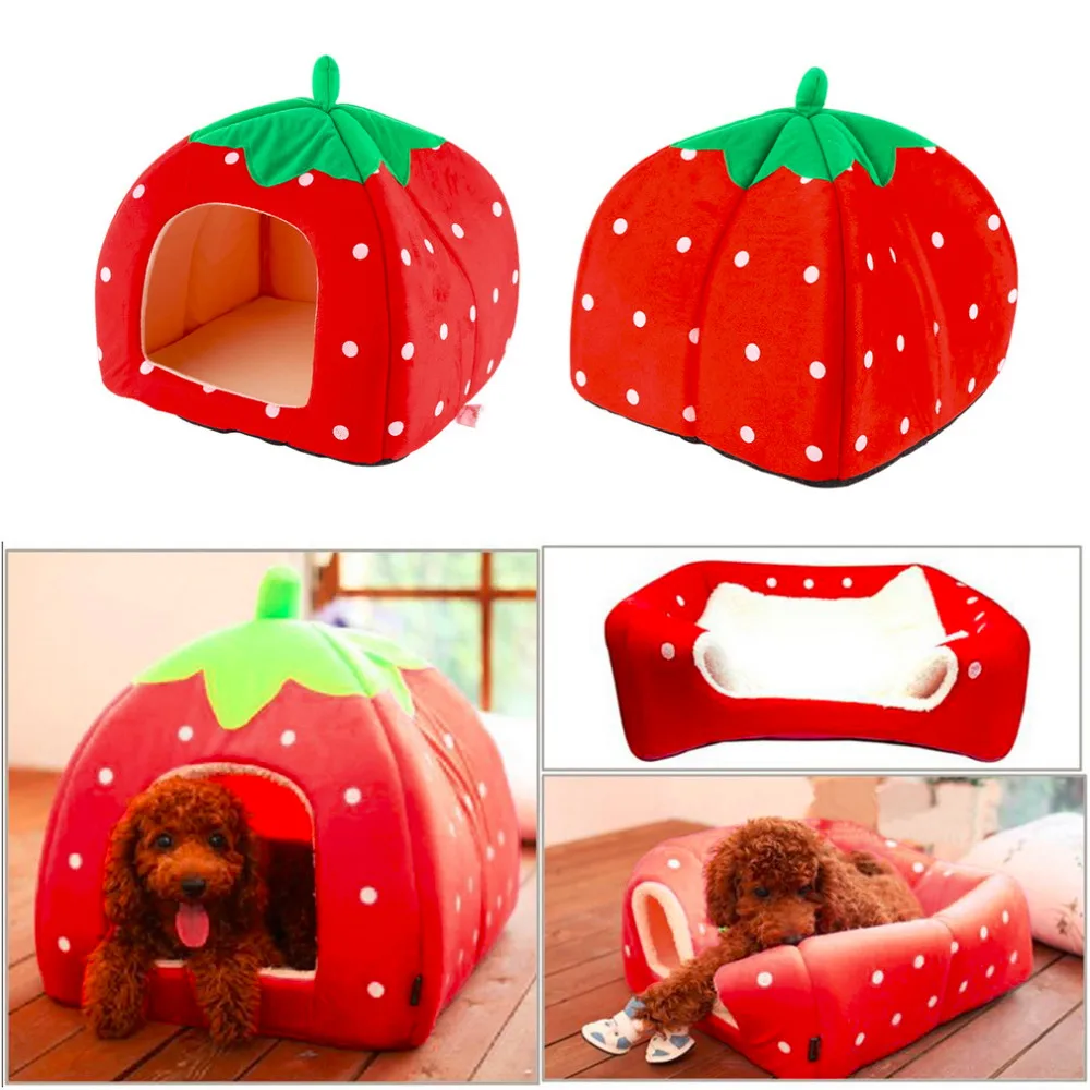 Creative Kennel Cat Nest Teddy dog Fruit Banana Strawberry Pineapple watermelon cotton bed warm pet Products Foldable Dog house