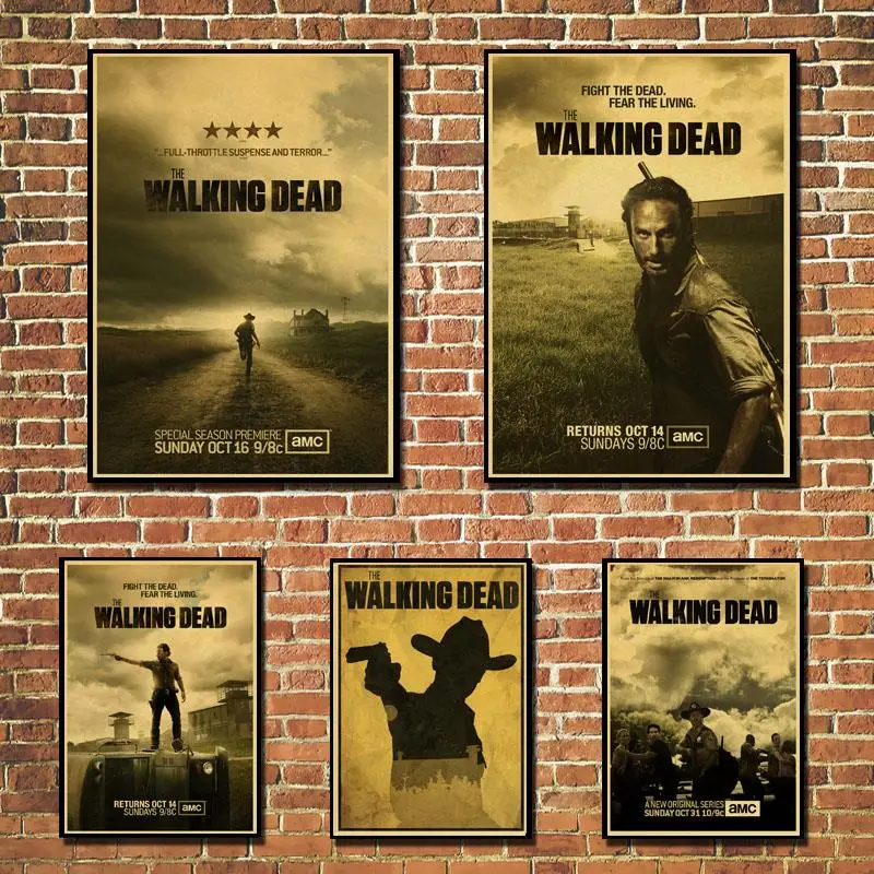 Custom retro Wall Decor The Walking Dead Poster The Walking Dead Wall Stickers Mural Negan Declas Jeffrey Morgan Wallpaper