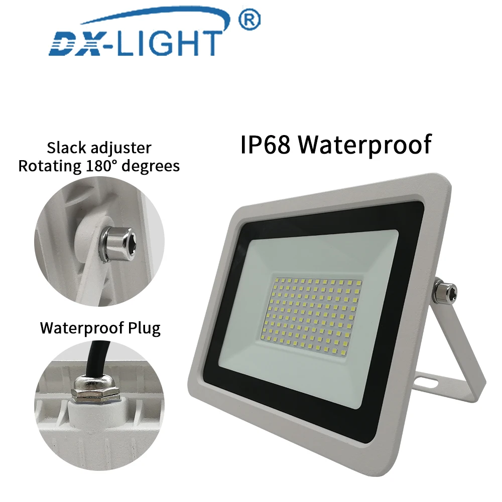 Светодиодный прожектор светильник мощностью 10 Вт, 20 Вт, 30 Вт, 50 Вт 100 230V белый Светодиодный прожектор светильник Точечный светильник IP68 Водонепроницаемый Открытый Сад Квадратный светильник ing светодиодный