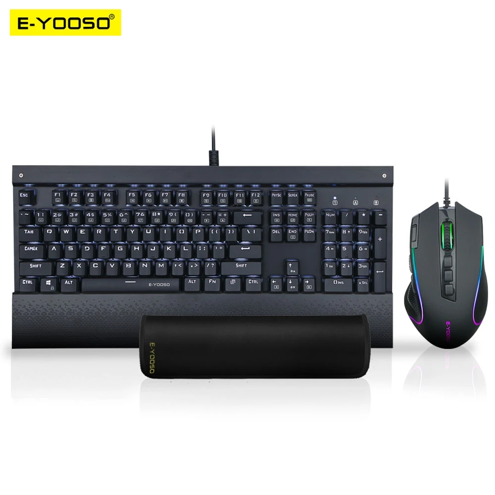 Eyooso Z727 Usb Gaming Mechanical Keyboard Mouse Pad Combos 104 Keys